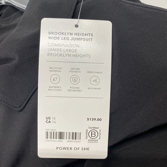 Athleta Women's Brooklyn Heights Wide Leg Jumpsuit – Size 16 – Black - Picture 13 of 13